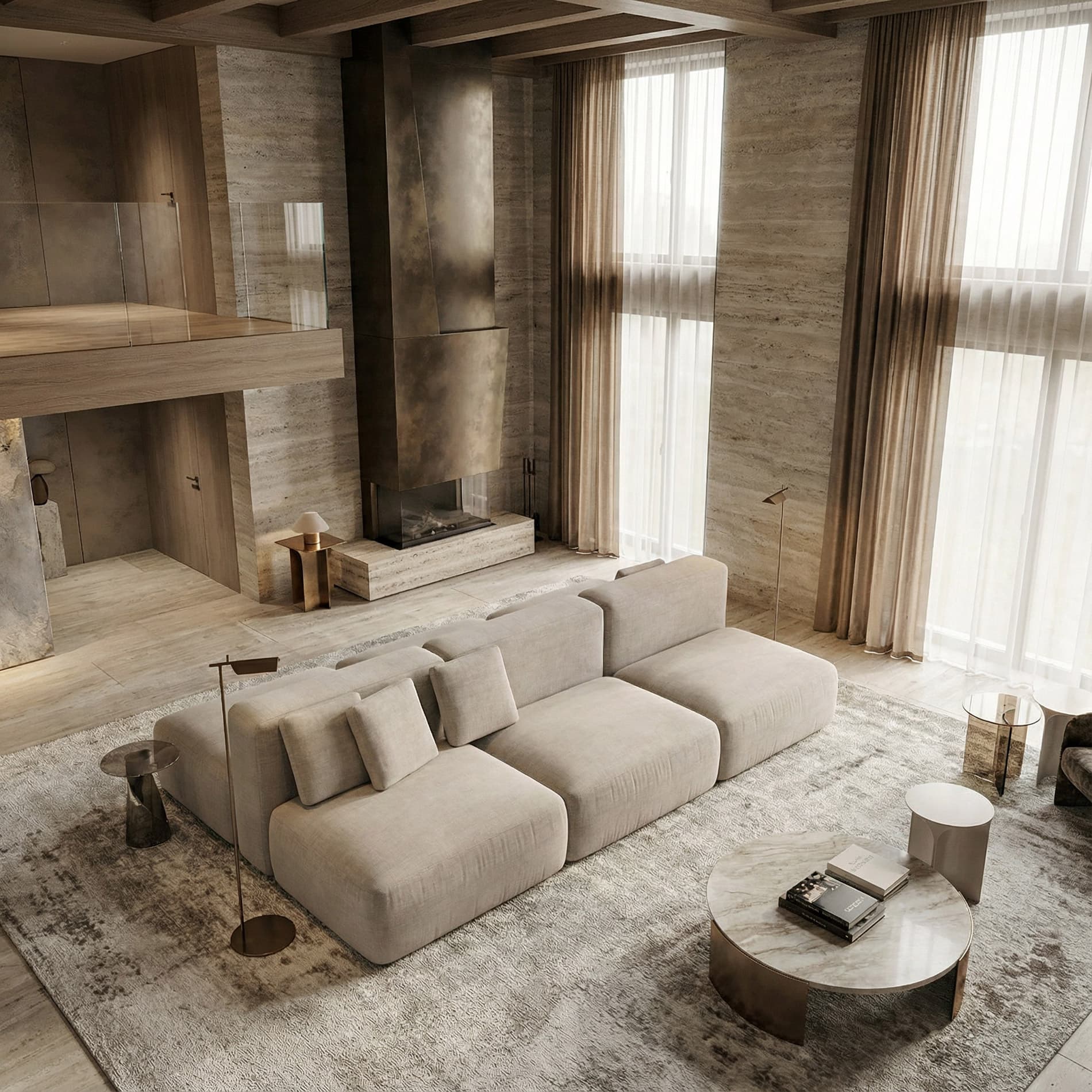 Диван Кермит двусторонний в интерьере в обивке: Domiart Missoni 01. Фото 2