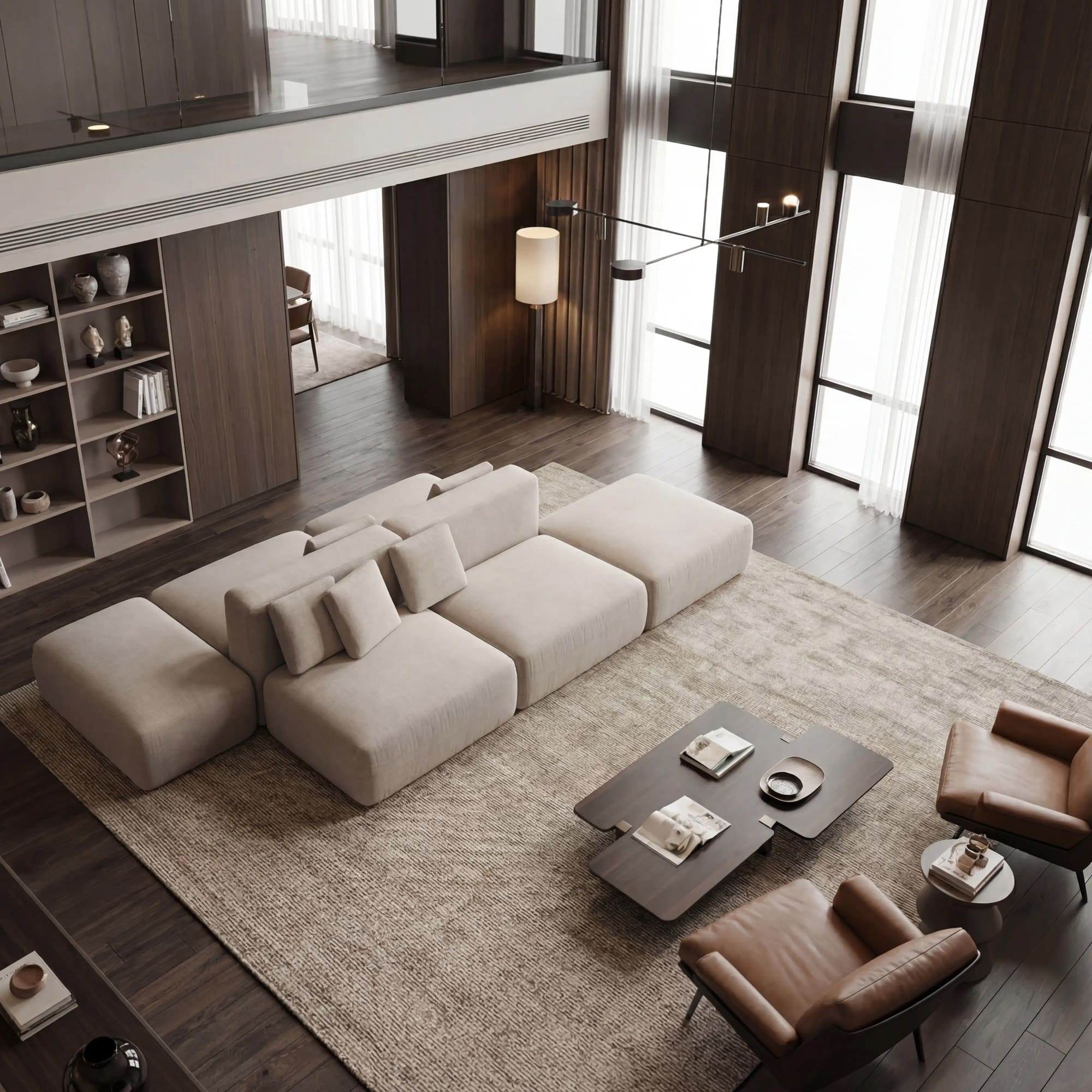 Диван Кермит двусторонний в интерьере в обивке: Egida Teddy 302. Фото 5