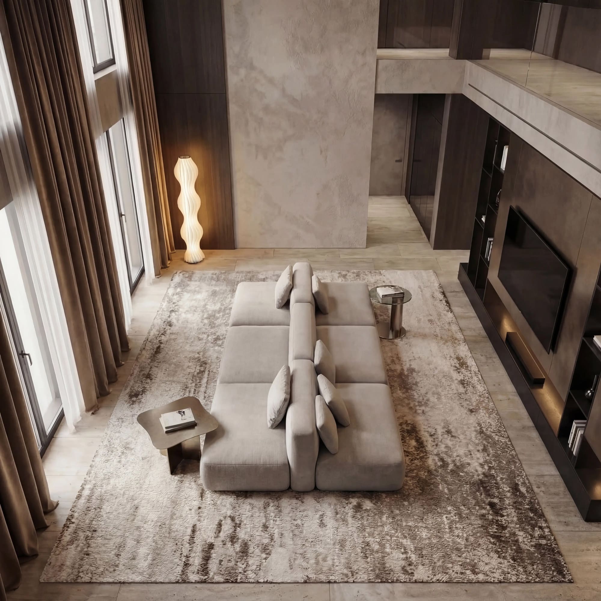 Диван Кермит двусторонний в интерьере в обивке: Egida Teddy 307. Фото 4