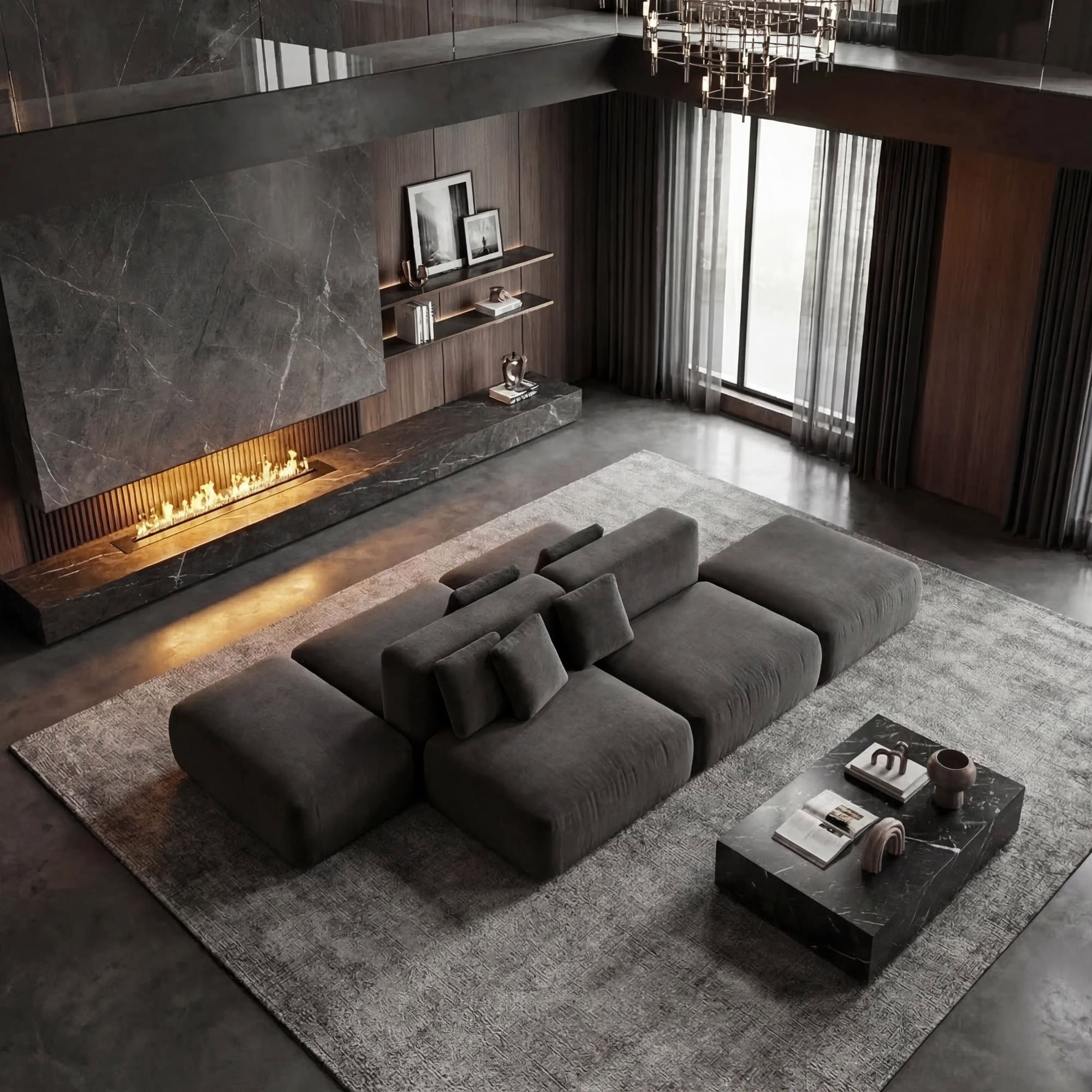 Диван Кермит двусторонний в интерьере в обивке: Egida Teddy 020. Фото 6