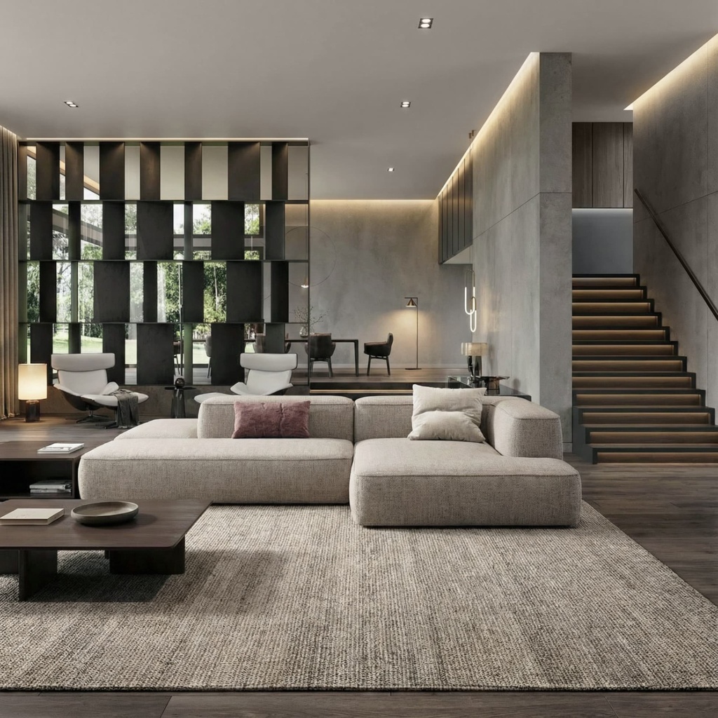 Диван Леман двусторонний в интерьере в обивке: Fancy Fabric Adriana 03. Фото 4