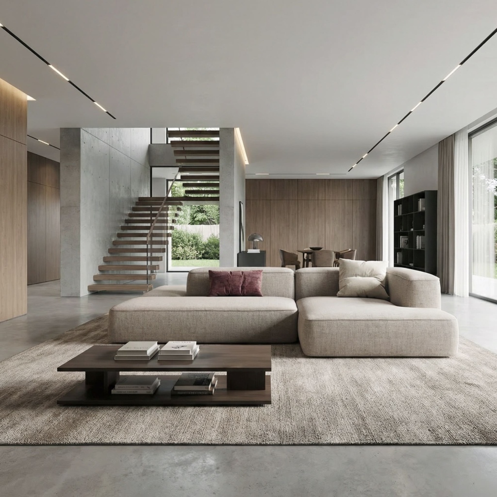 Диван Леман двусторонний в интерьере в обивке: Fancy Fabric Adriana 03. Фото 1