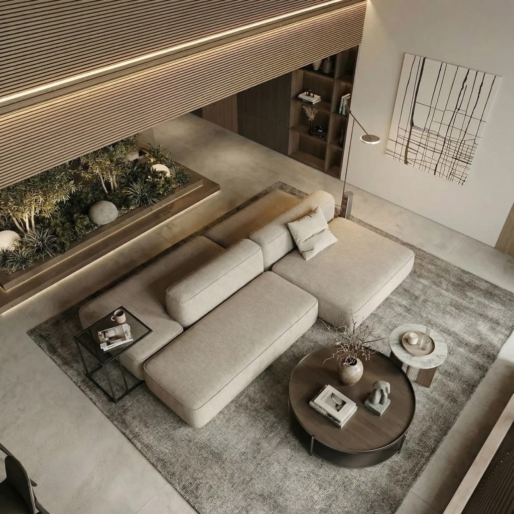 Диван Леман двусторонний в интерьере в обивке: Fancy Fabric Adriana 03. Фото 6