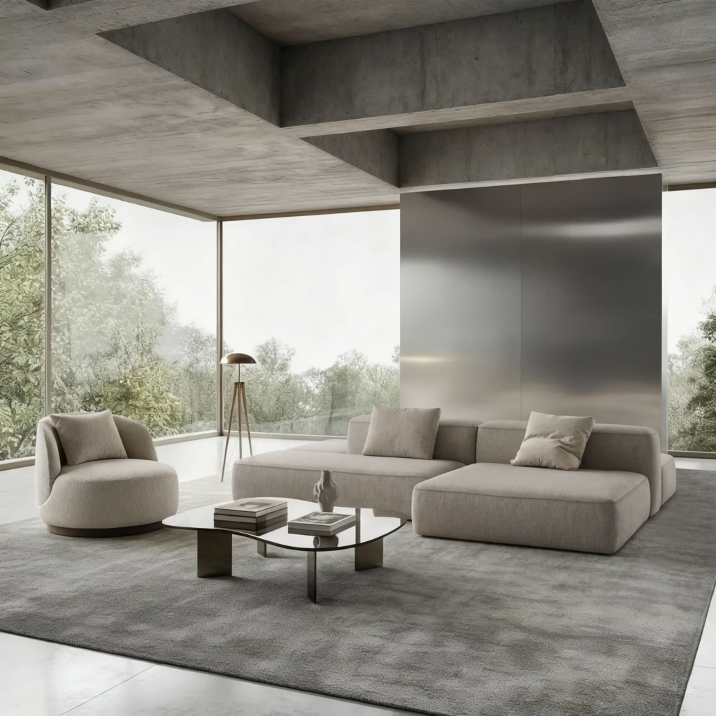 Диван Леман двусторонний в интерьере в обивке: Fancy Fabric Adriana 03. Фото 2