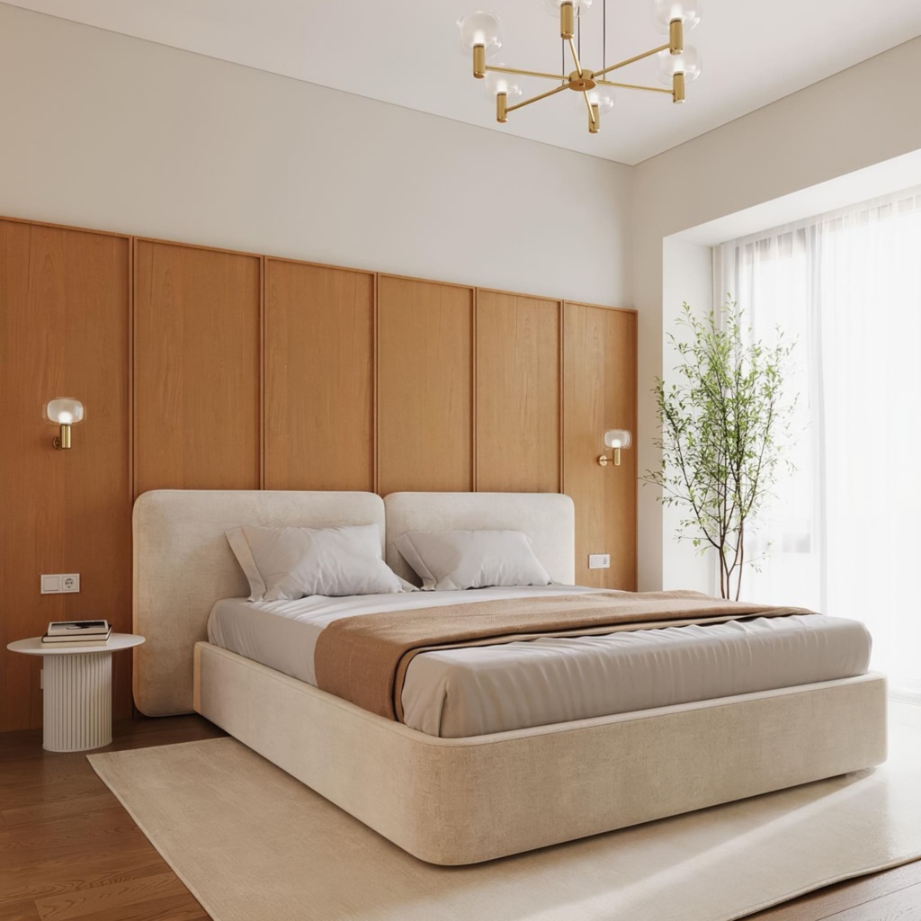 Кровать Тадао с подъемным механизмом в интерьере в обивке: Domiart Missoni 10, дизайн от: Дизайнер Любецкий Михаил. Фото 9