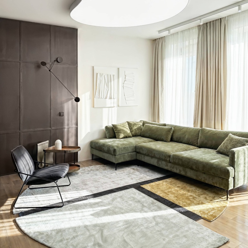 Диван Марло в интерьере в обивке: Noframes Empire col.06, дизайн от: Ксения Феоктистова. Фото 4