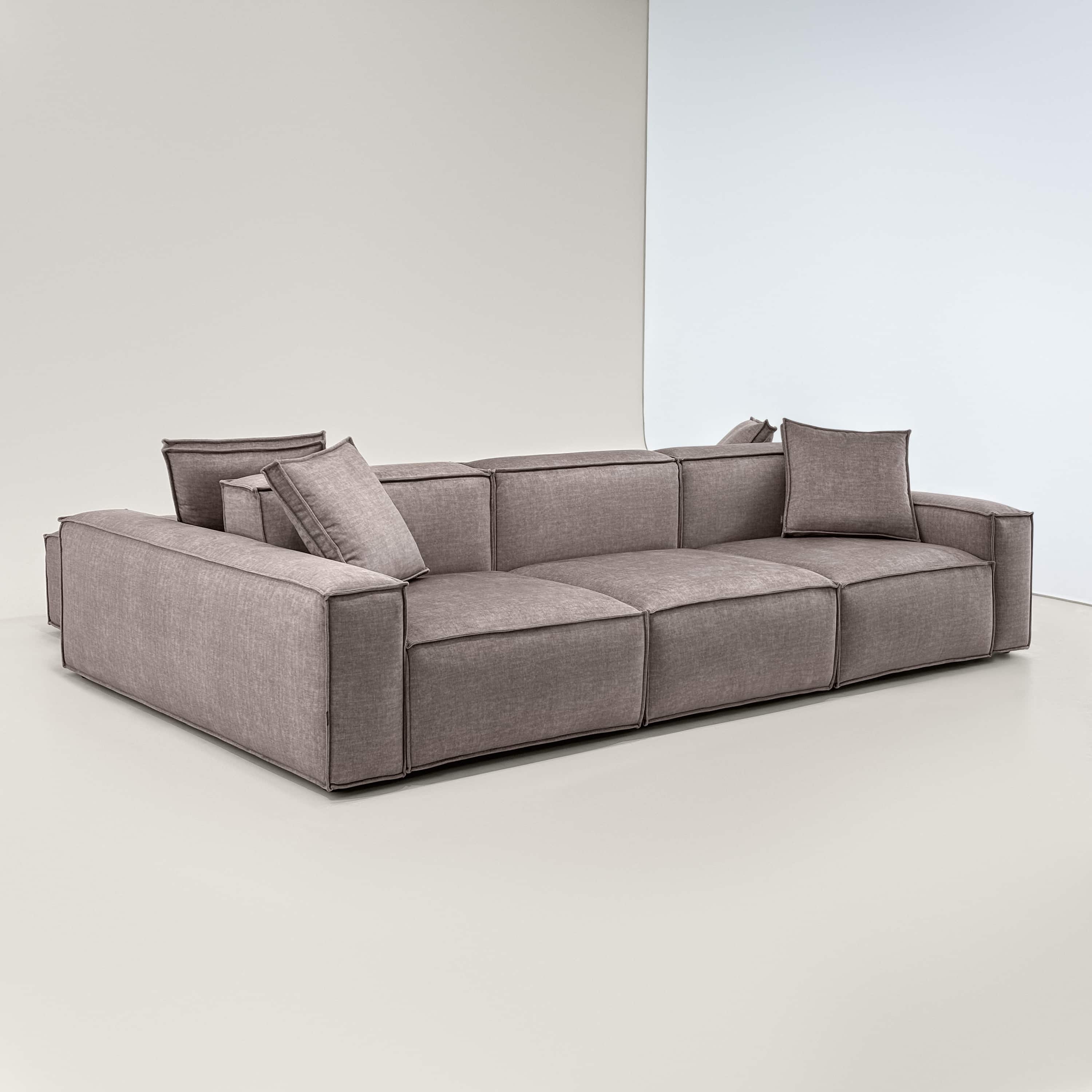 Диван Дэвис двусторонний в интерьере в обивке: Nortex Vogue 04 Taupe. Фото 5