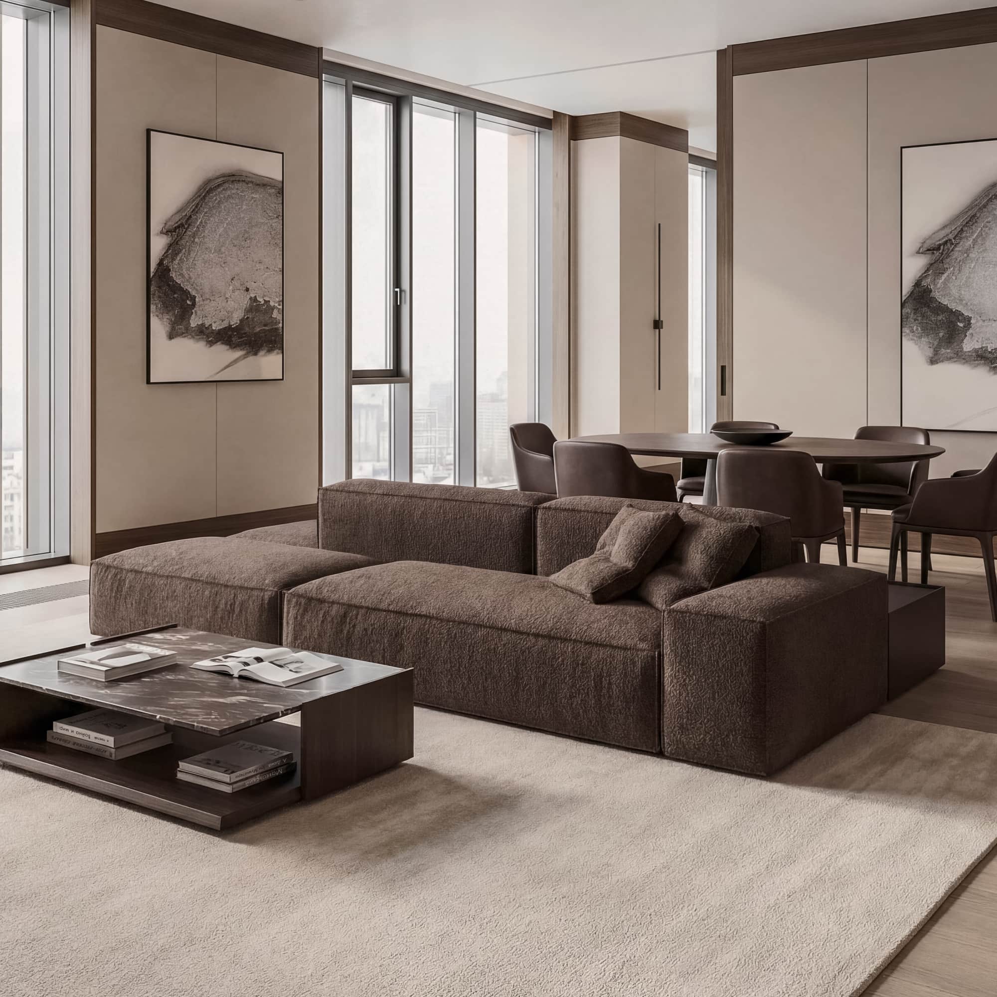 Прямой Диван Дэвис двусторонний двухместный. Фото 12