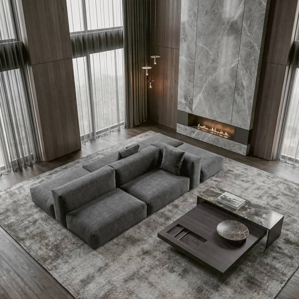 Диван Трэвис двусторонний в интерьере в обивке: ArtVision Rafael 07. Фото 1