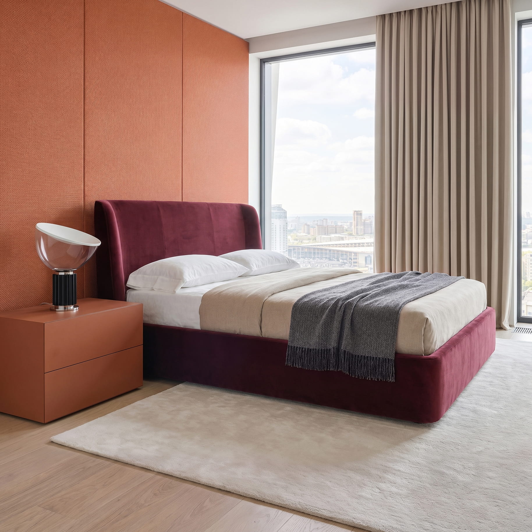 Кровать Мартин с подъемным механизмом в интерьере в обивке: Союз-М Velvet Lux 19. Фото 1