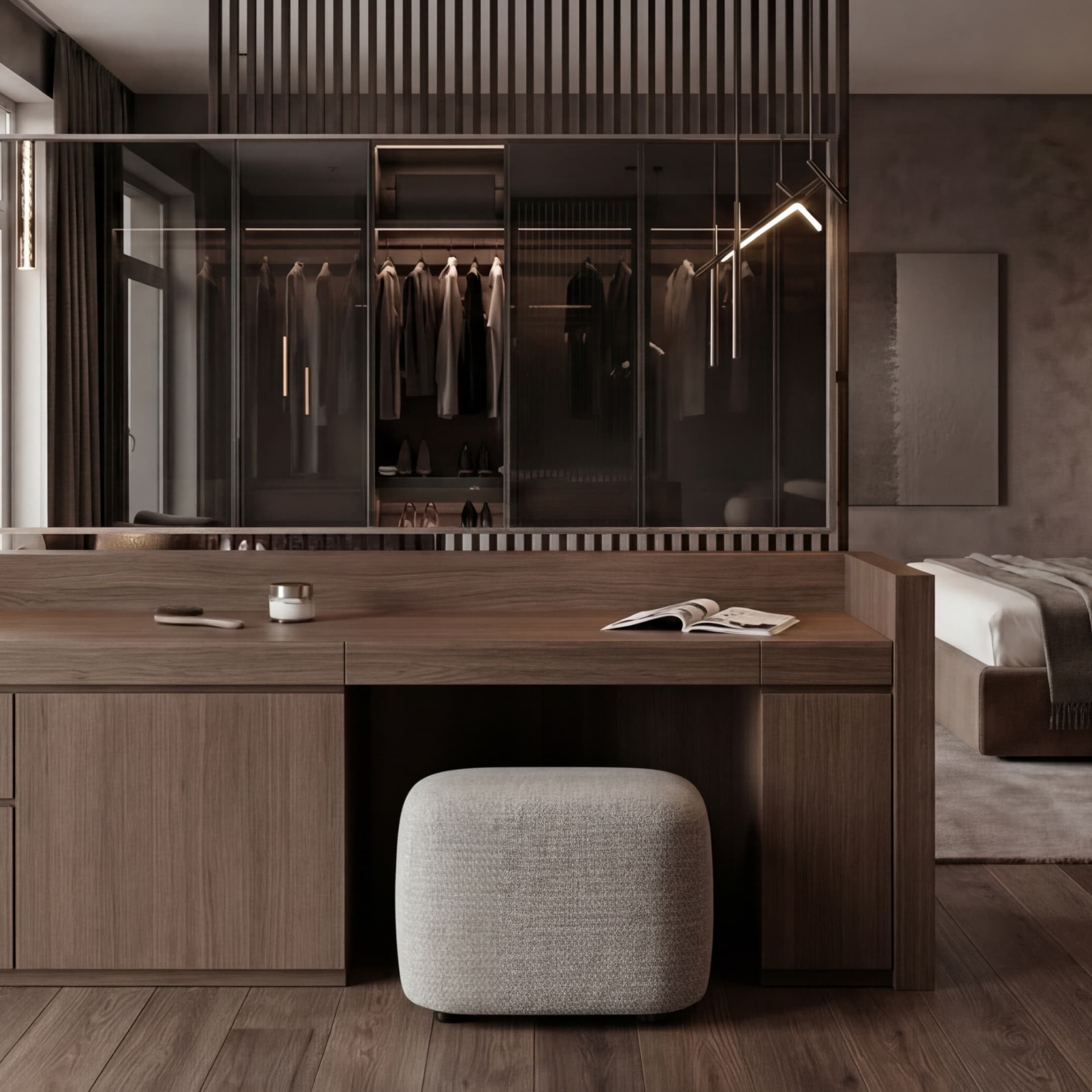 Пуф Марс в интерьере в обивке: Axis Saga 05. Фото 2