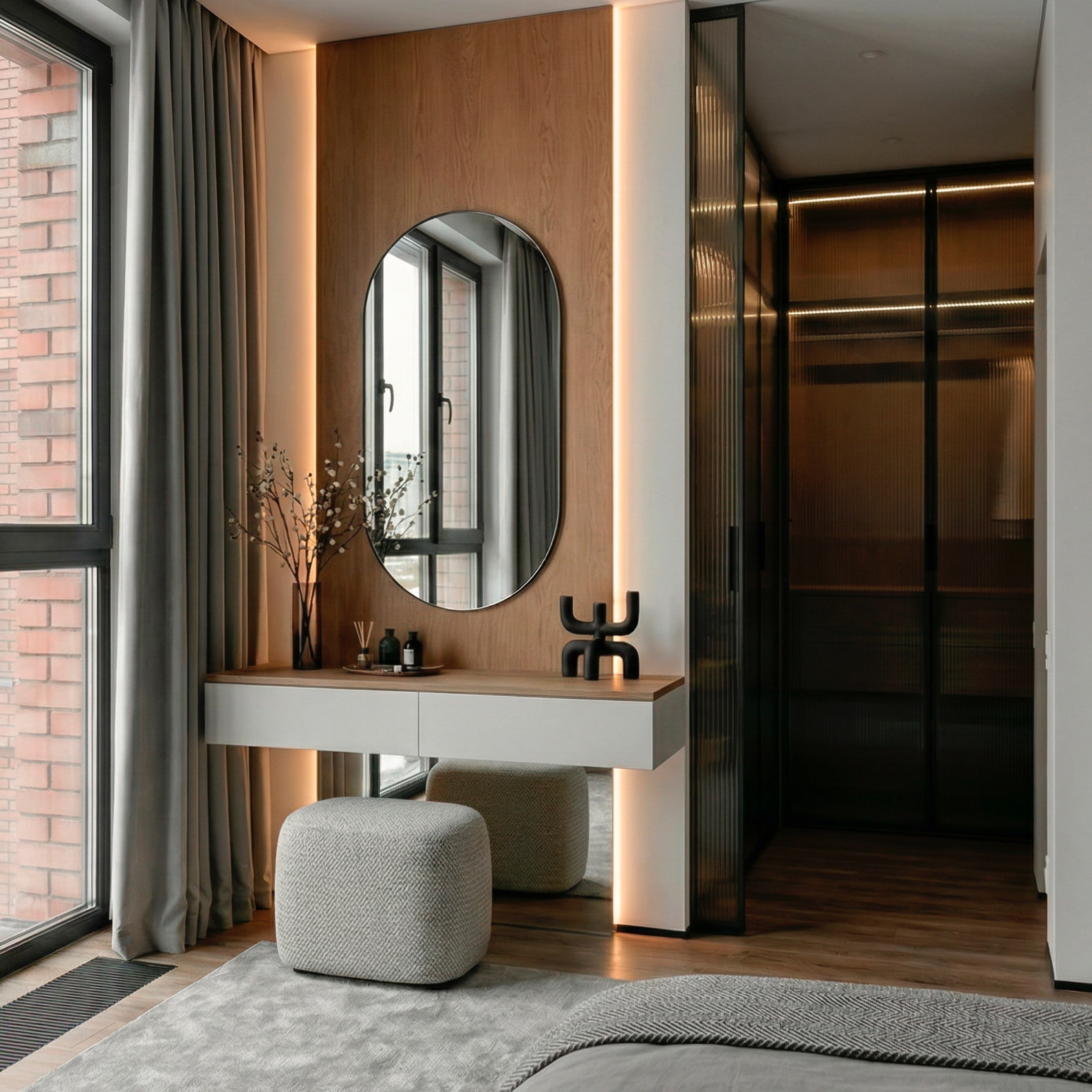 Пуф Марс в интерьере в обивке: Axis Saga 05. Фото 1