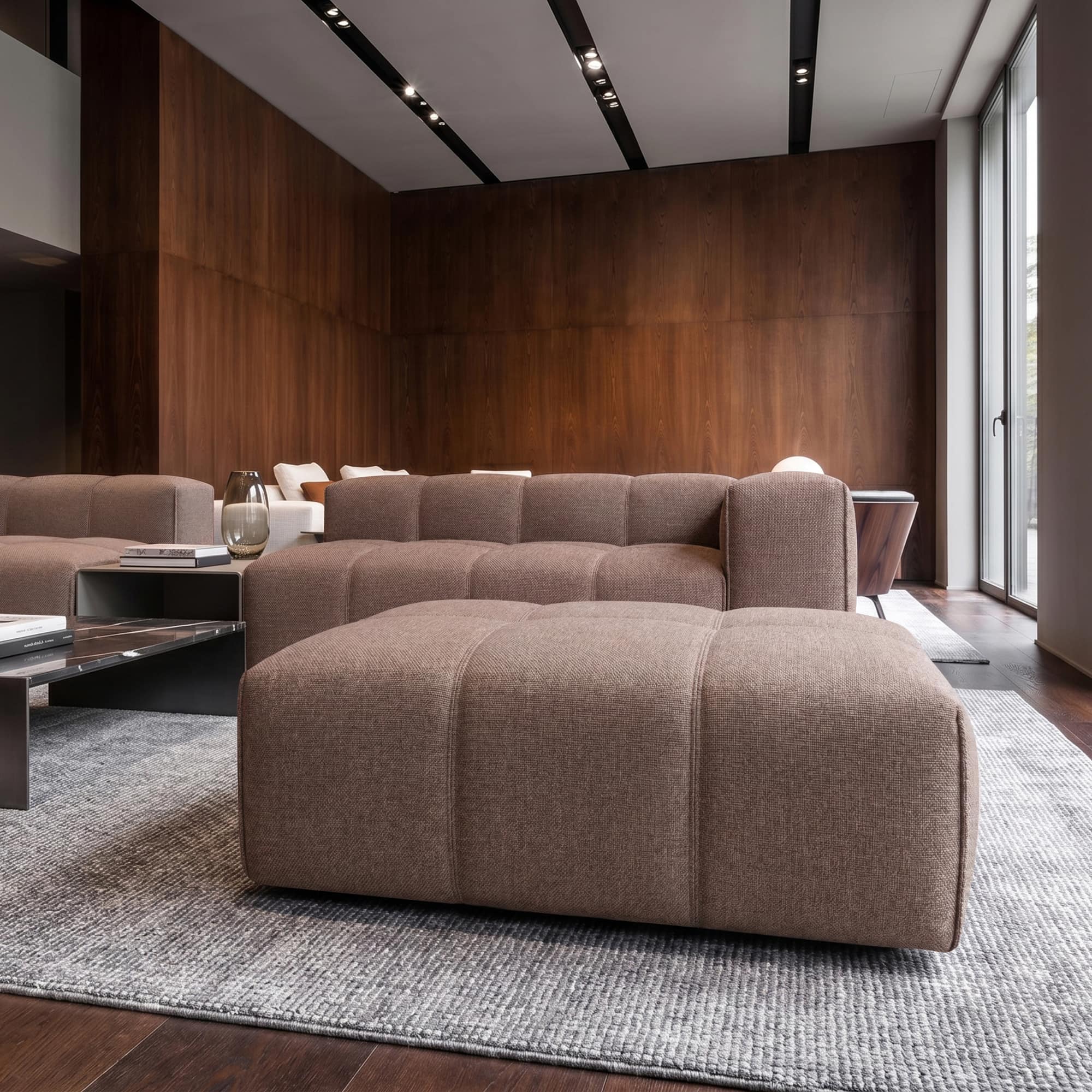 Пуф Риттер в интерьере в обивке: Artex Austin 03. Фото 3