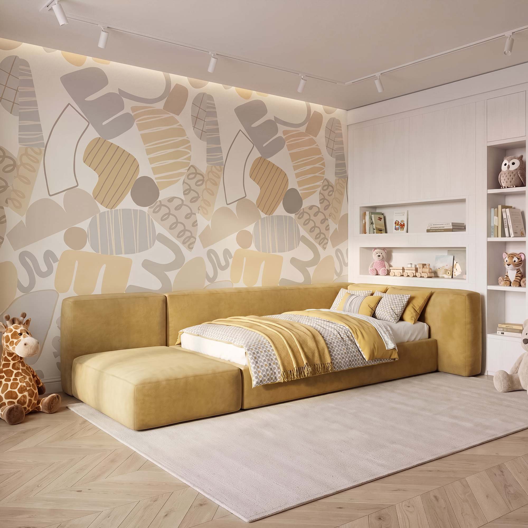 Детская кровать Марио в интерьере в обивке: Art Vision Paddington 16. Фото 3
